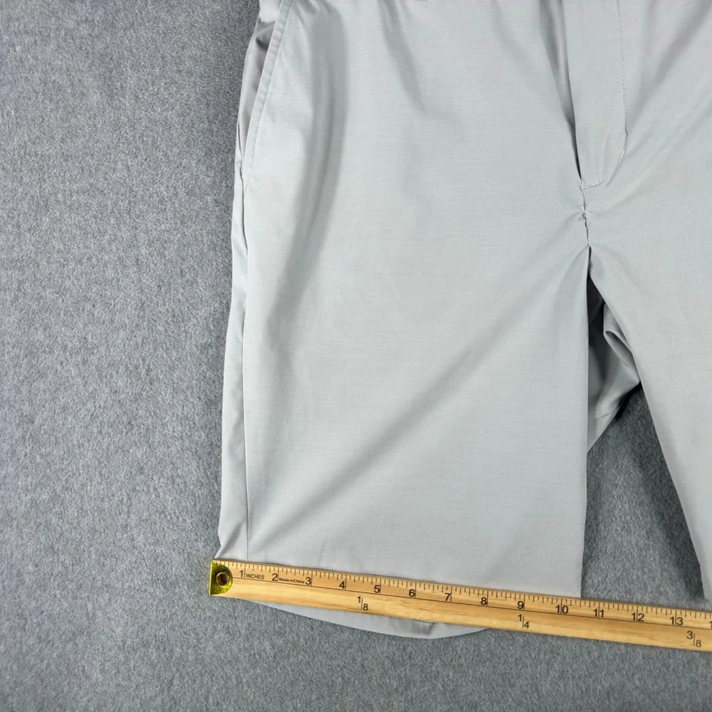Johnnie O Mulligan Shorts Men 35 Gray Performance Stretch Preppy Golf 9